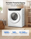 3.5 Cu.Ft Portable Dryer, 8 Drying programs, 1400W mini dryer with LED Control Panel, 120V clothes dryer with Delay timer, Anti-Crease, portable dryers for laundry, Apartments, Dorms, Home